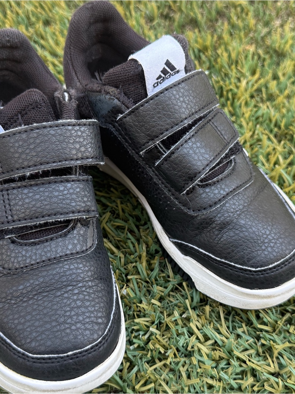 adidas Kids Black & White Velcro Sneakers